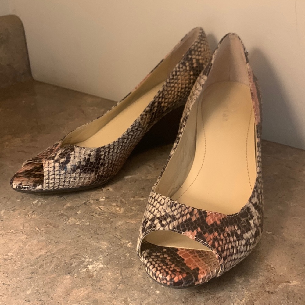 Calvin Klein peep toe pumps with wedge heel